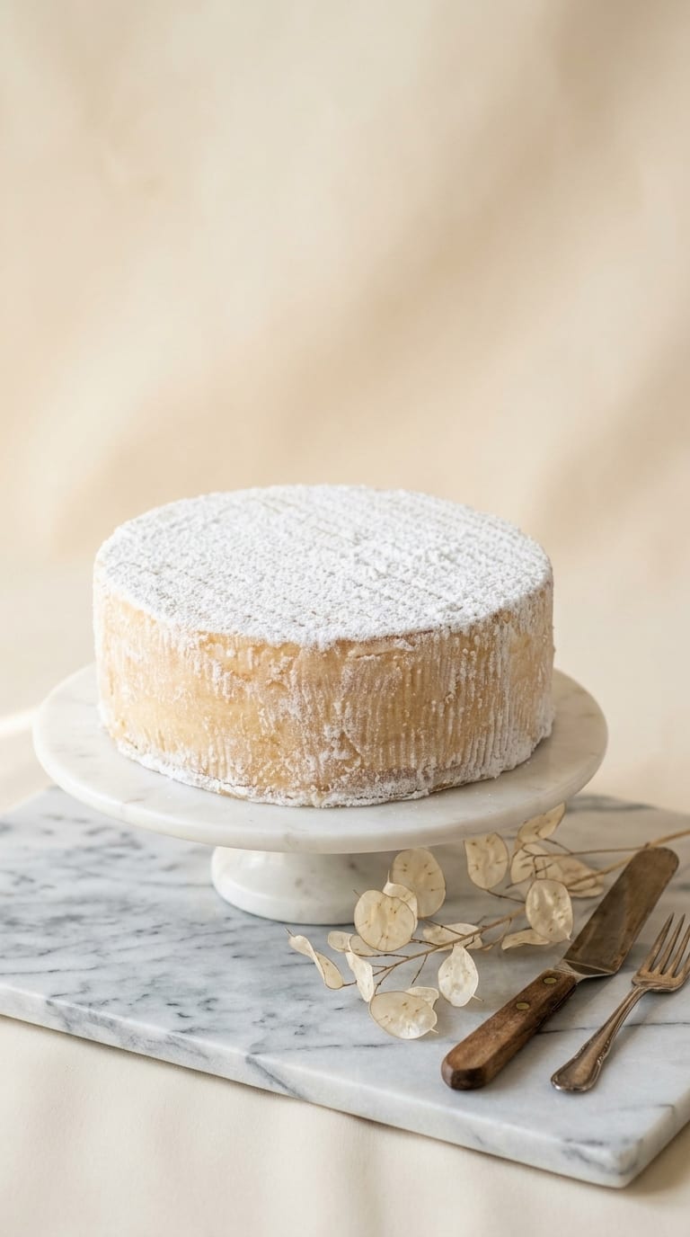Torta Piña, tapada con mazapán de almendras y azúcar flor